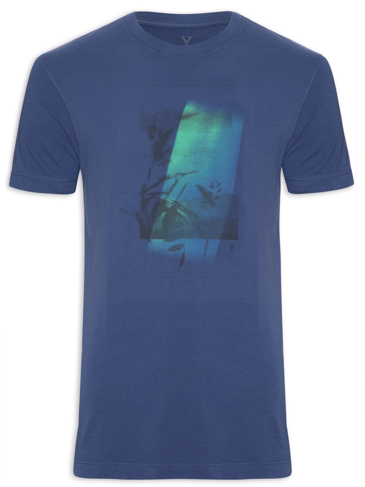 Camiseta Masculina Malha Estampa Sunset - Azul