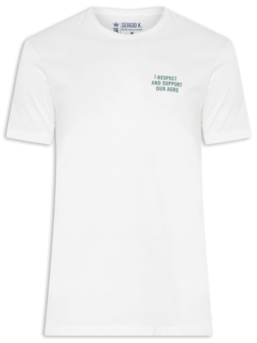 Camiseta Masculina Malha Estampa Support Agro - Off White