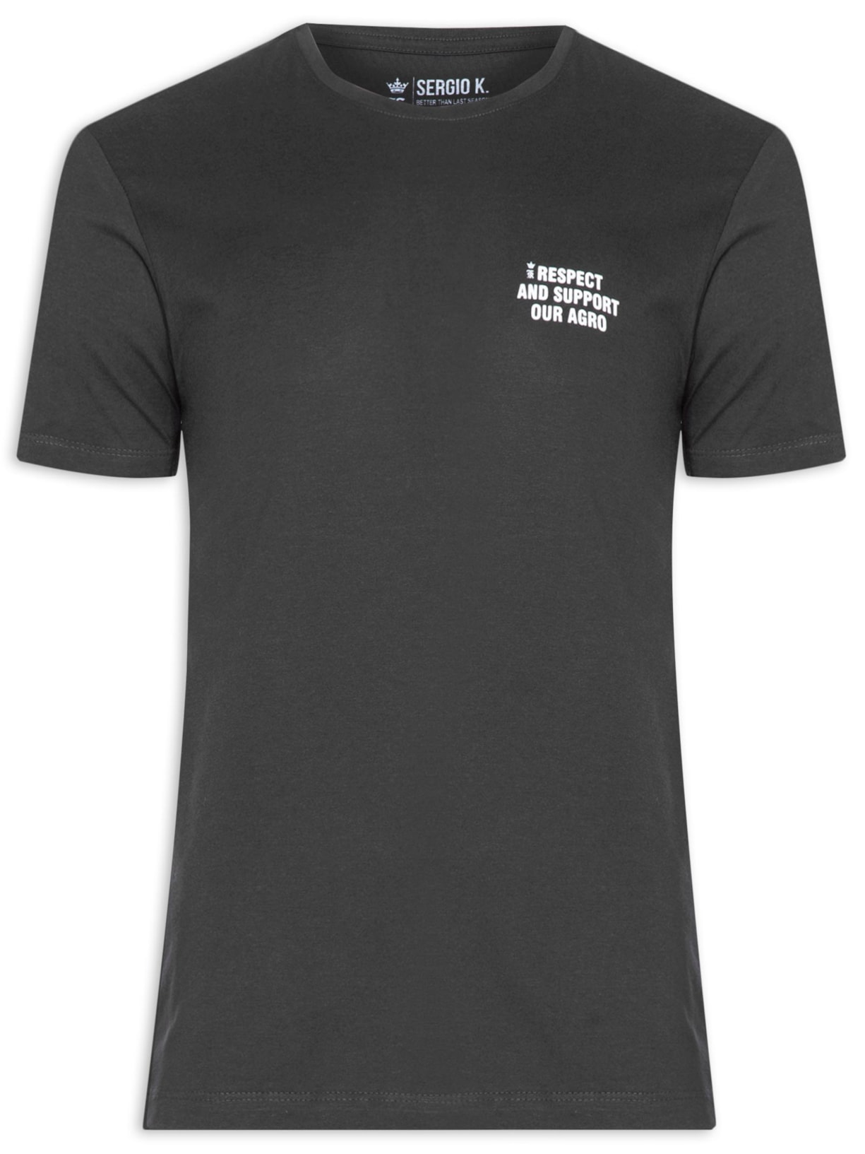 Camiseta Masculina Malha Estampa Support Agro - Preto