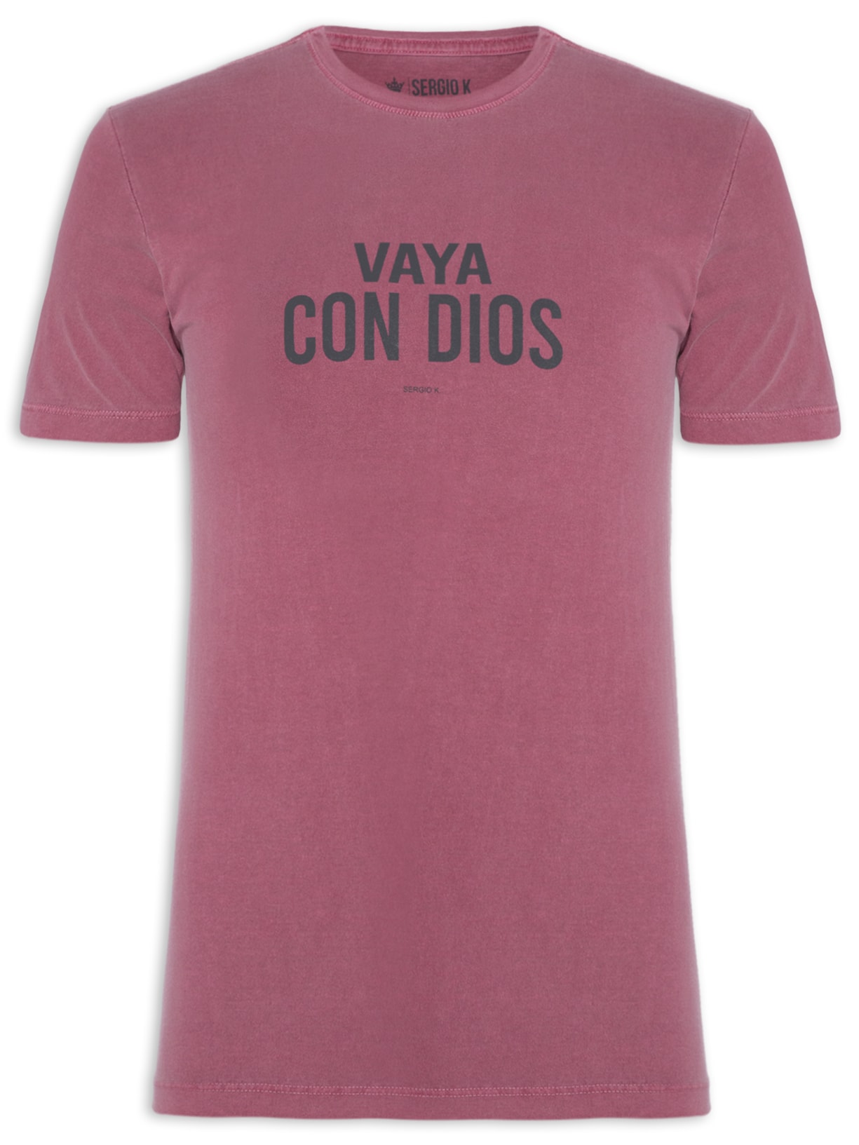 Camiseta Masculina Malha Estampa Vaya Con Dios - Vermelho