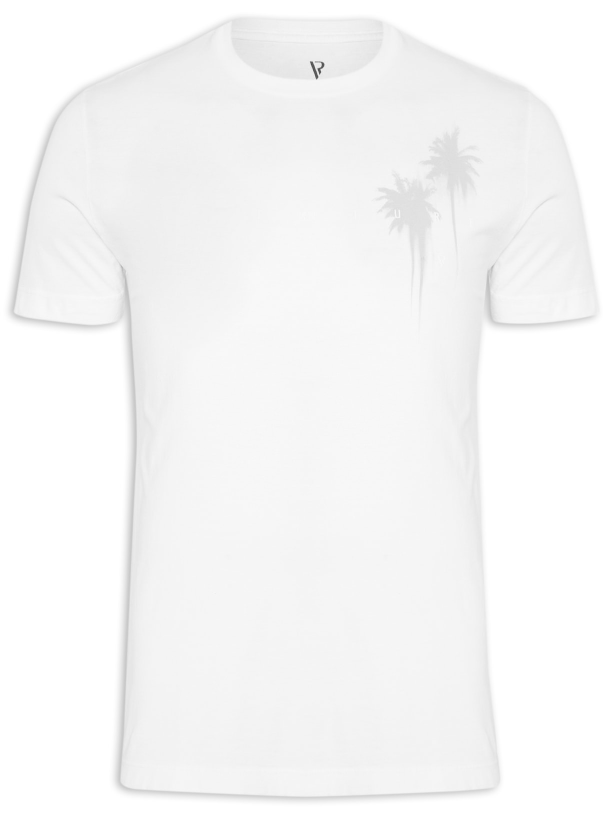 Camiseta Masculina Malha Gb Manga Curta Estampa Adventure - Branco