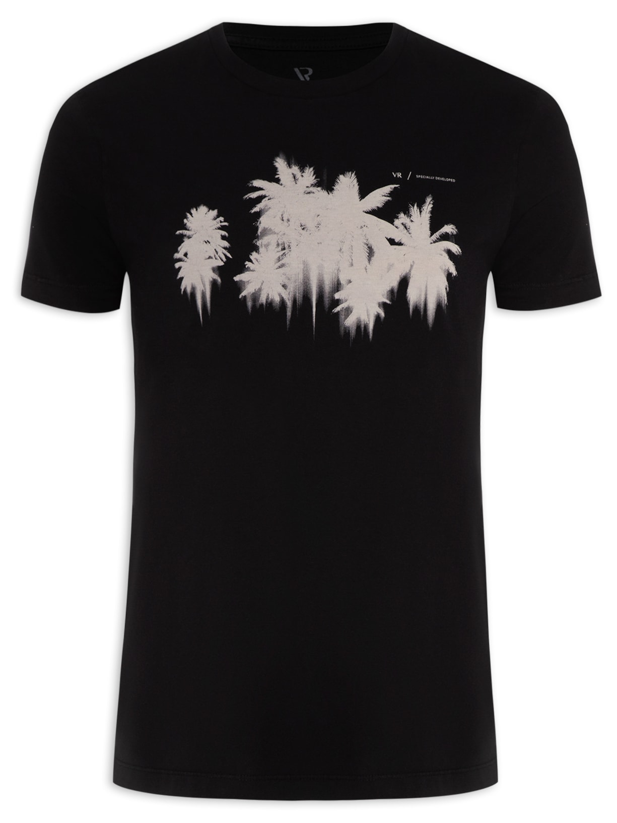 Camiseta Masculina Malha Gd Estampa Coqueiros - Preto