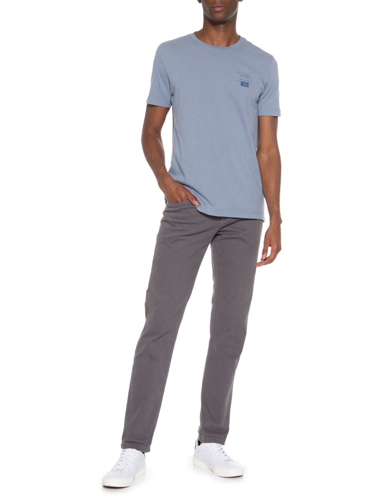 Camiseta Masculina Malha Gd Estampa Spot Light Azul Vr