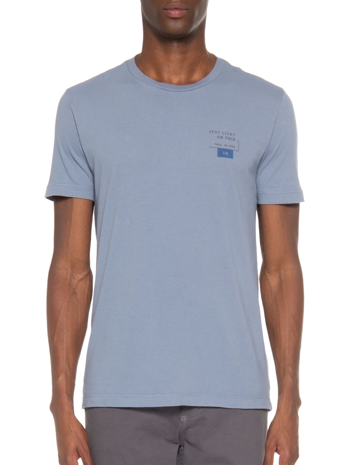 Camiseta Masculina Malha Gd Estampa Spot Light Azul Vr