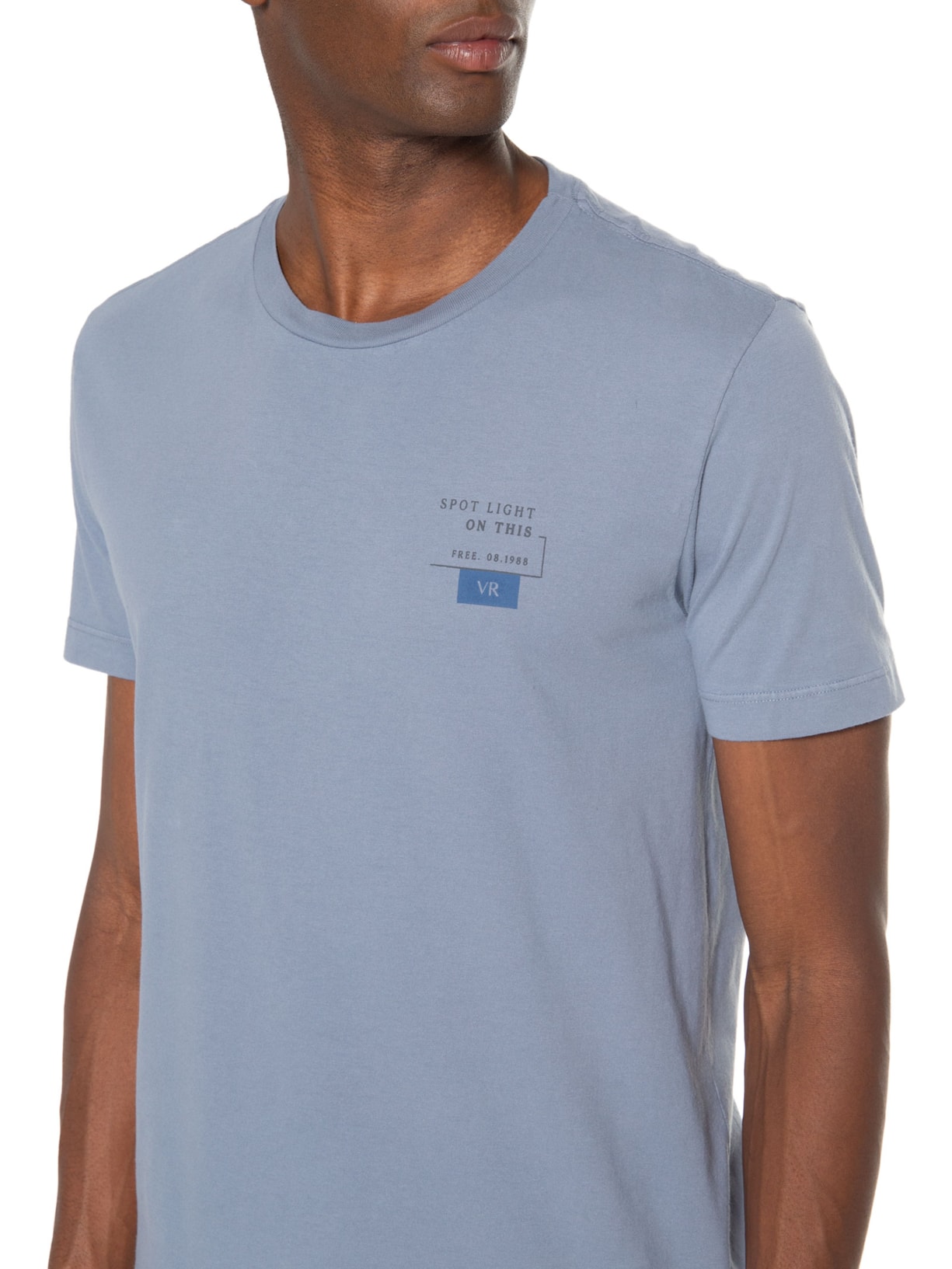 Camiseta Masculina Malha Gd Estampa Spot Light Azul Vr