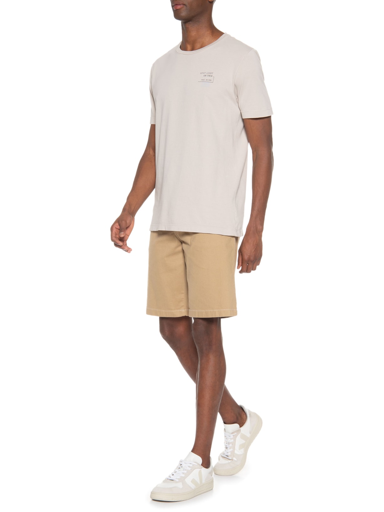 Camiseta Masculina Malha Gd Estampa Spot Light Cinza Vr