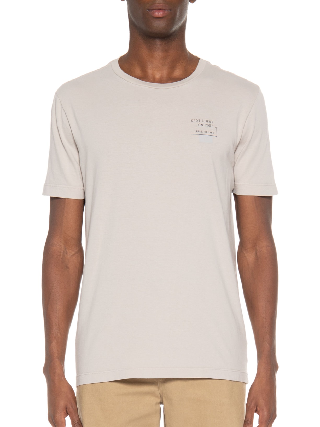 Camiseta Masculina Malha Gd Estampa Spot Light Cinza Vr