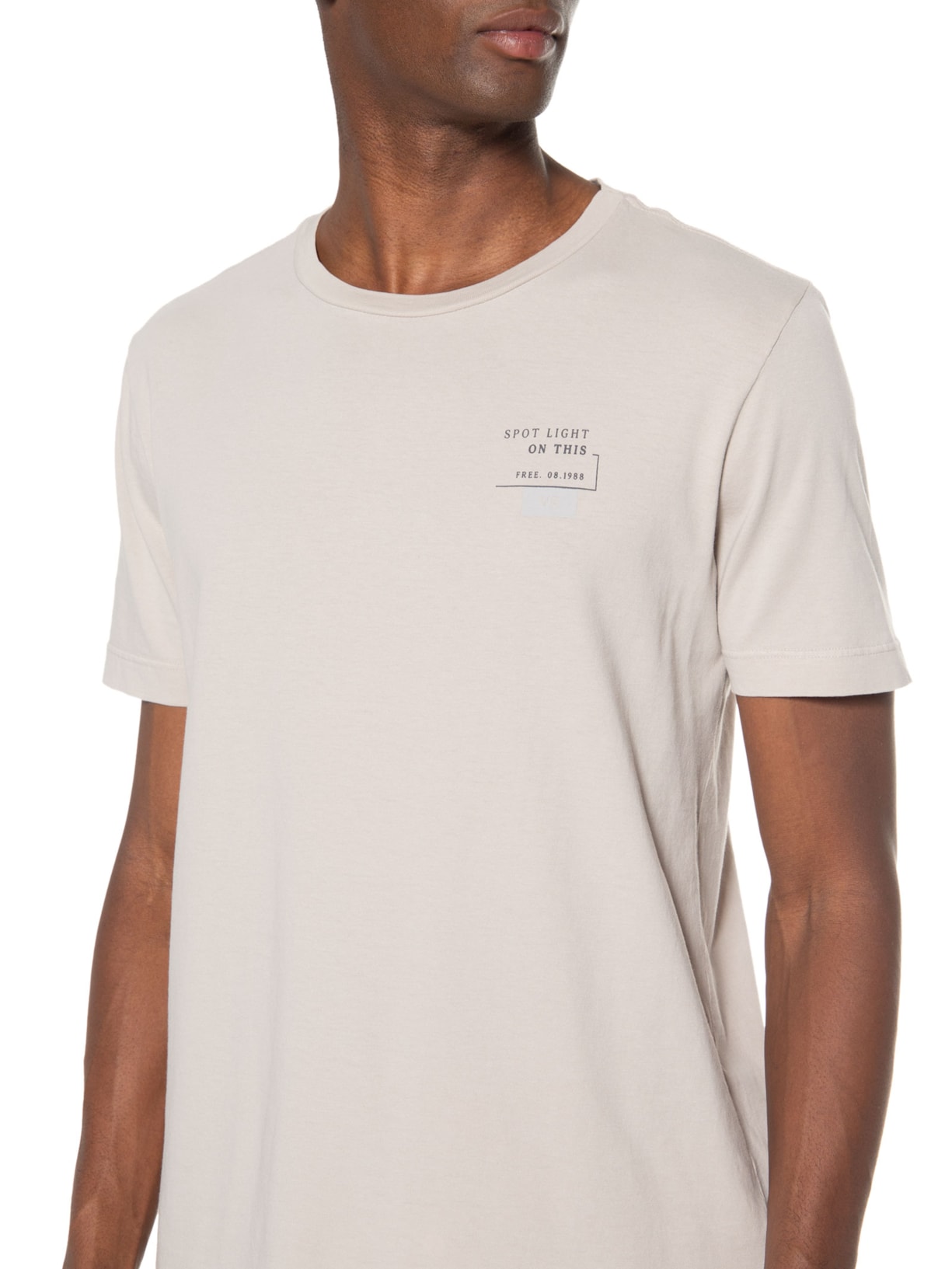 Camiseta Masculina Malha Gd Estampa Spot Light Cinza Vr