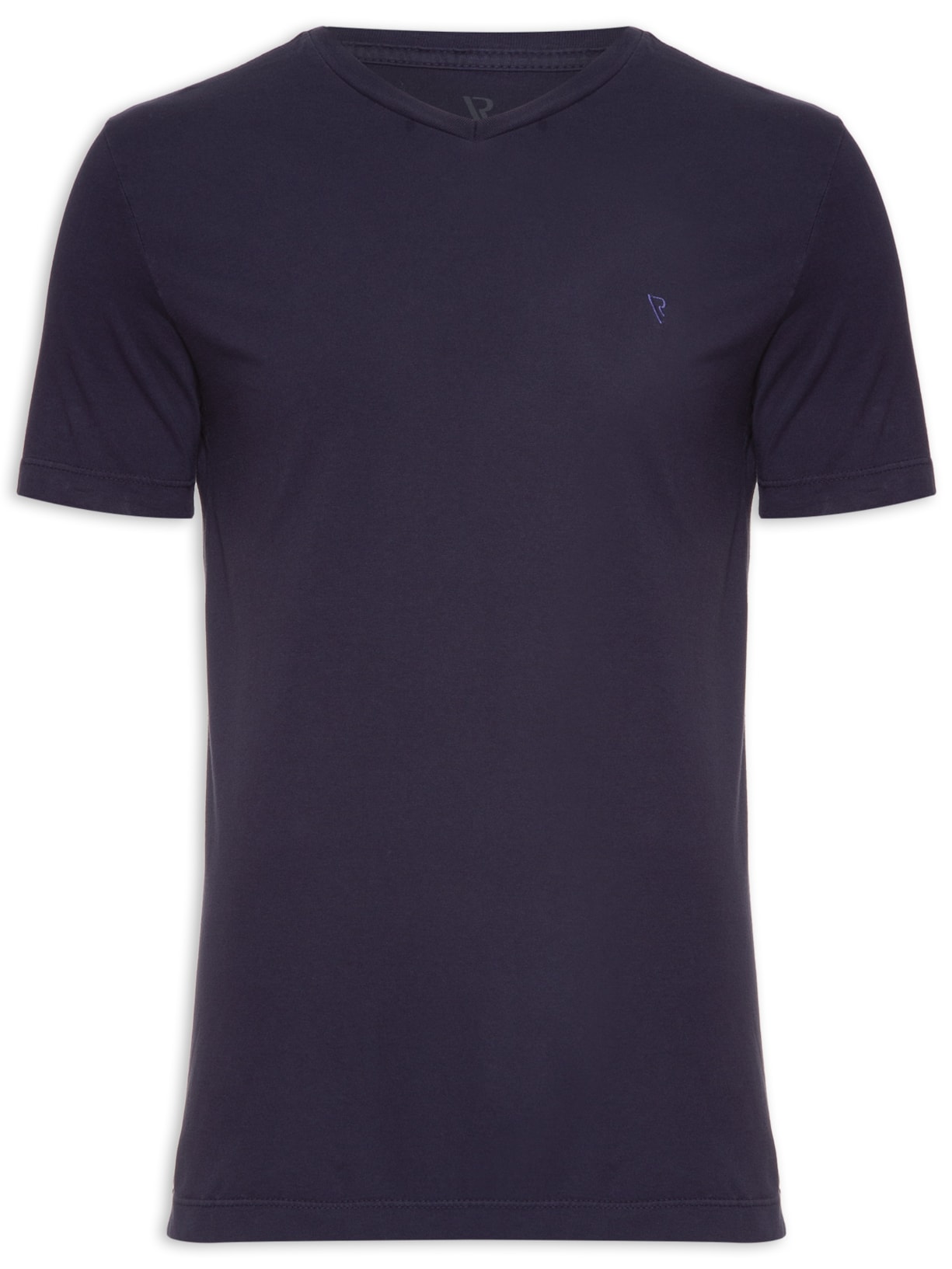 Camiseta Masculina Malha Gola V - Azul