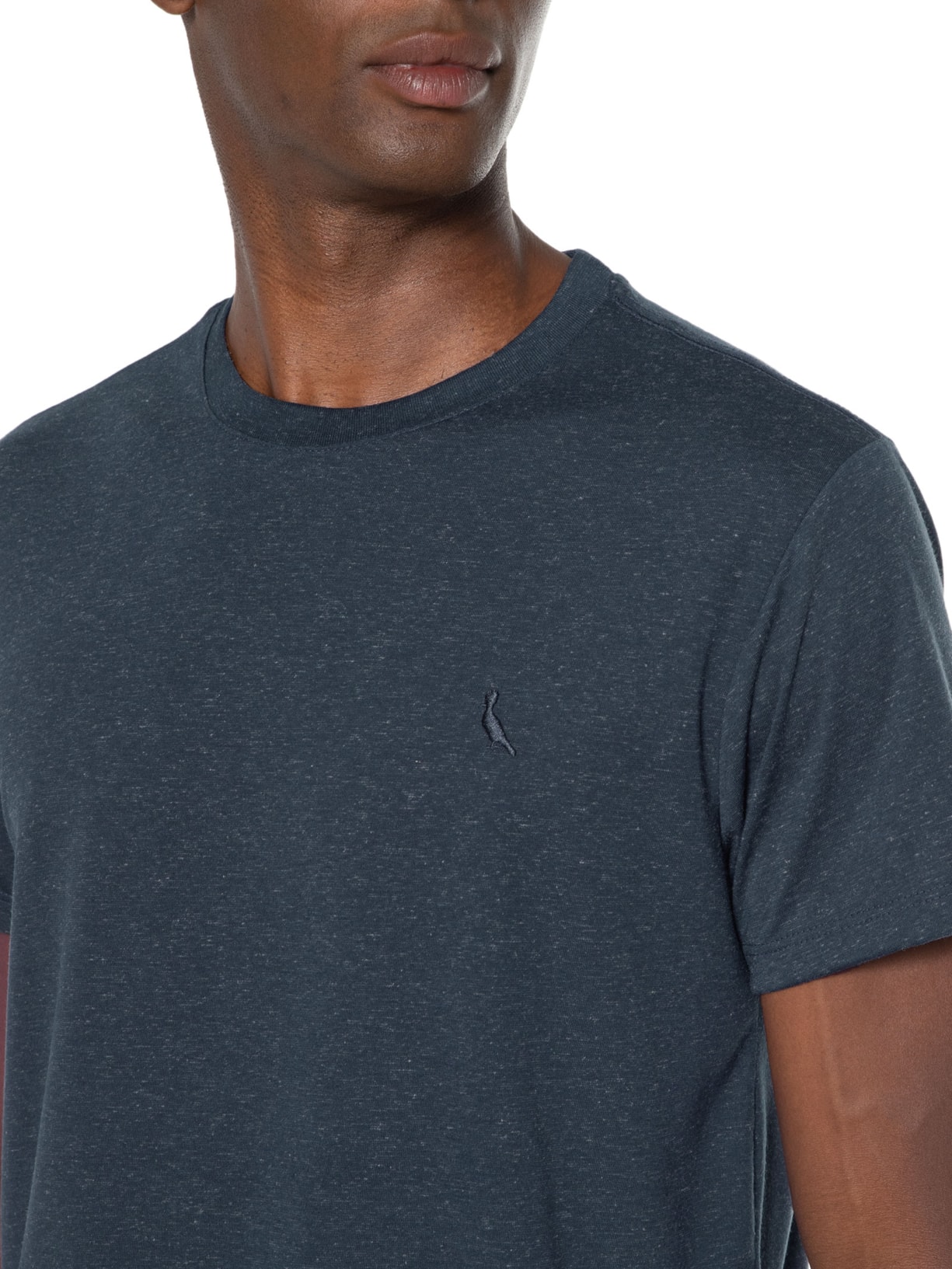 Camiseta Masculina Malha Linho Azul Reserva