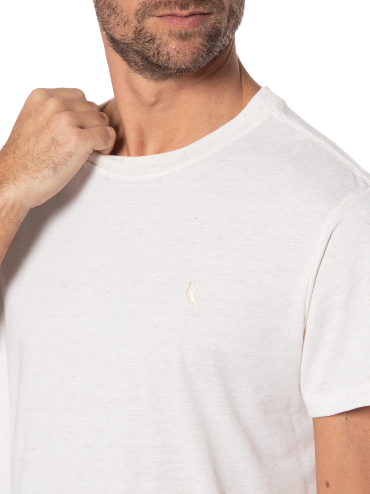 Camiseta Masculina Malha Linho Off White Reserva