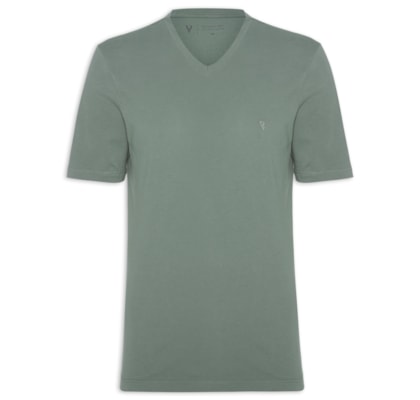 Camiseta Masculina Malha Manga Curta Básica - Verde