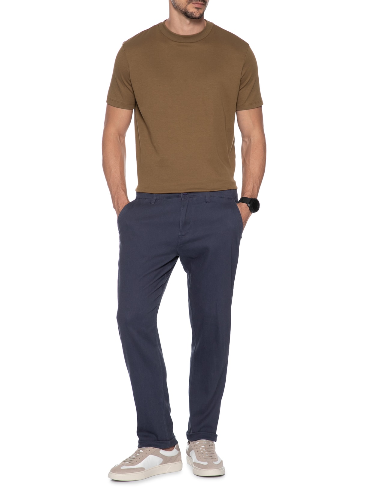 Camiseta Masculina Malha Office Bege Oficina Reserva