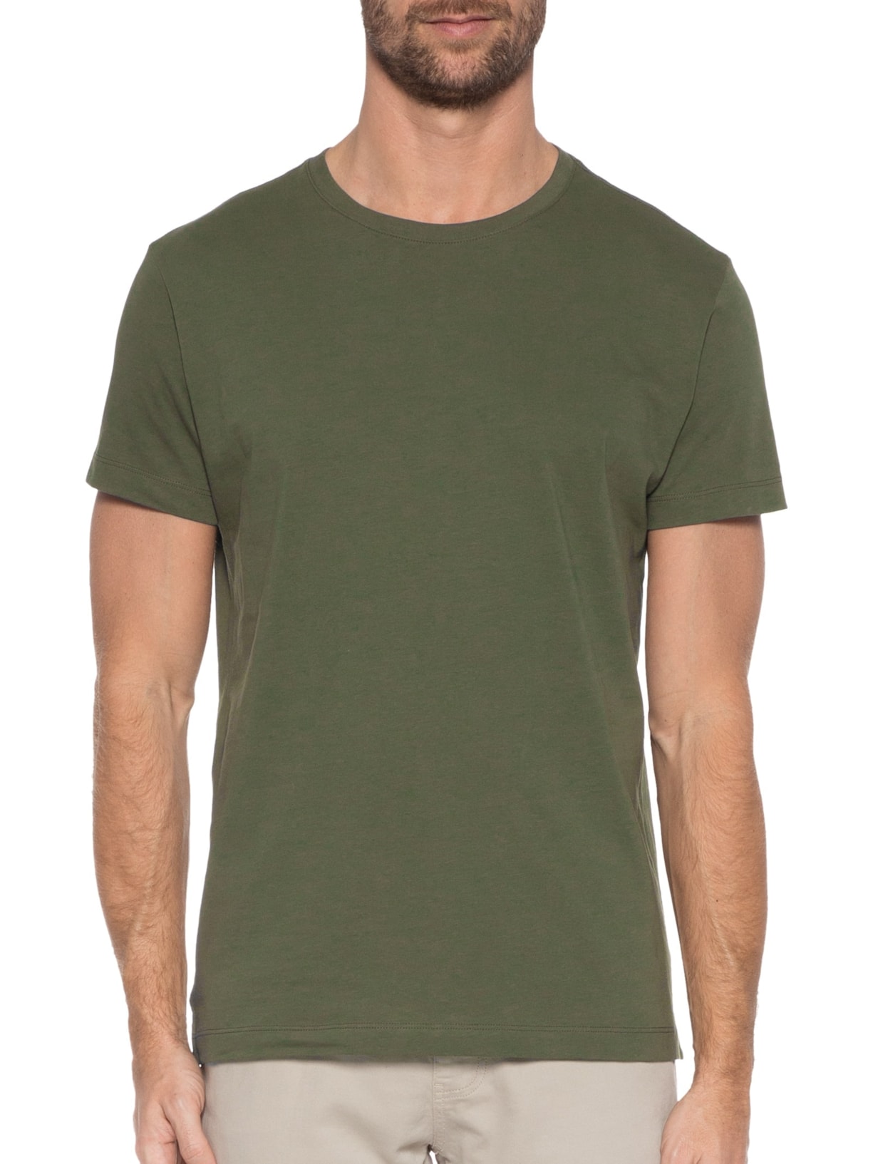 Camiseta Masculina Malha Pima Verde Foxton
