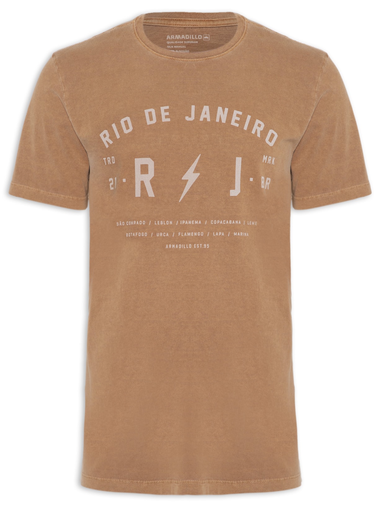 Camiseta Masculina Malha Rio De Janeiro - Marrom