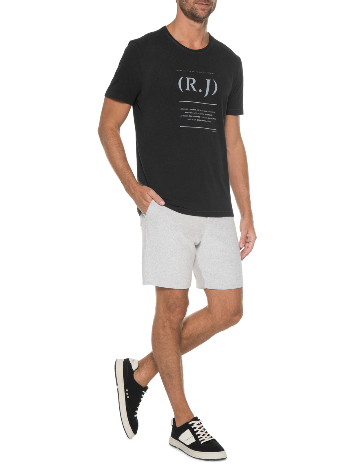 Camiseta Masculina Malha Rj Gracias Preto Armadillo