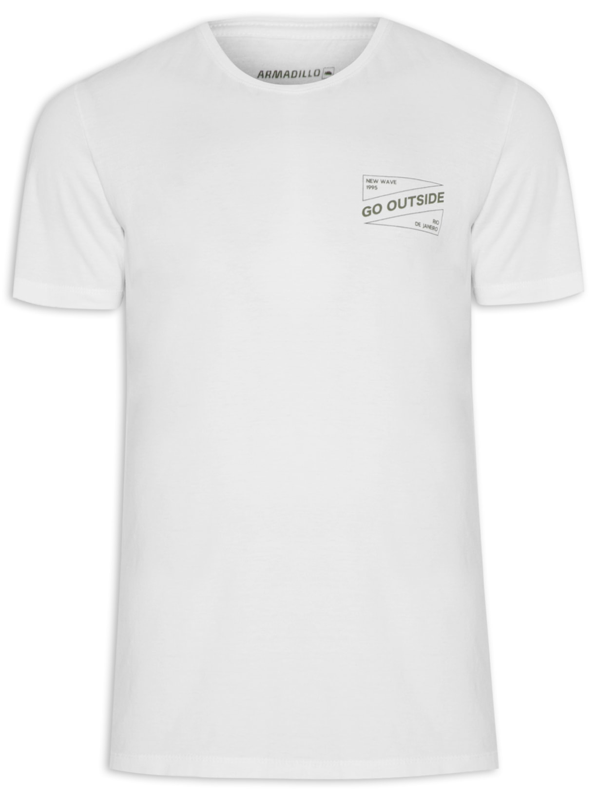 Camiseta Masculina Malha Silk Aquarela Wave - Branco