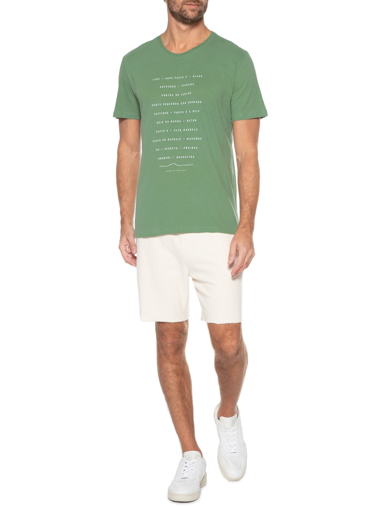 Camiseta Masculina Malha Silk Praia Carioca Verde Armadillo