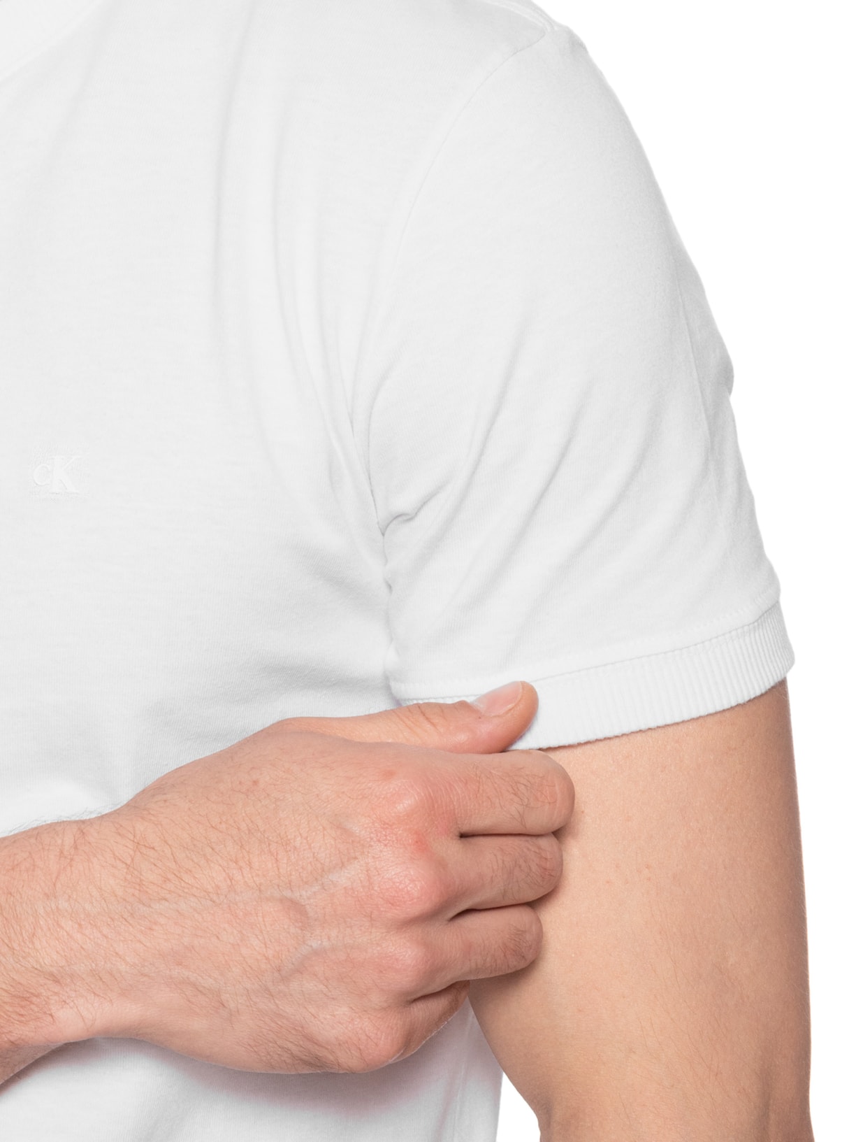 Camiseta Masculina Malhão Com Punhos Branco Calvin Klein Jeans