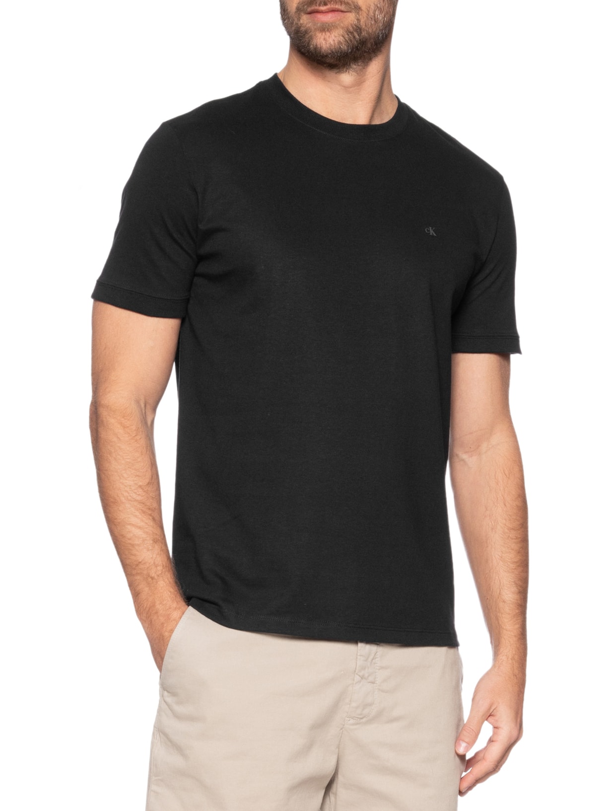 Camiseta Masculina Malhão Com Punhos Preto Calvin Klein Jeans