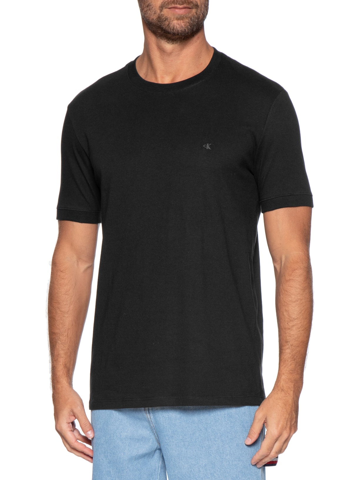 Camiseta Masculina Malhão com Punhos Preto Calvin Klein Jeans