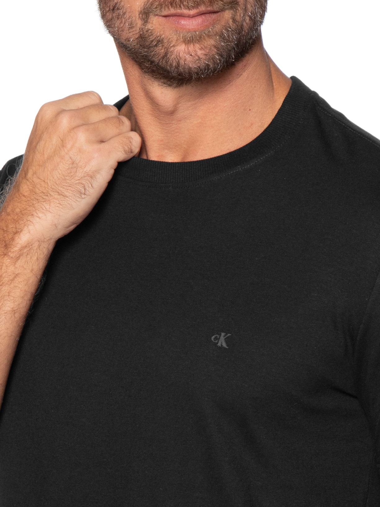 Camiseta Masculina Malhão com Punhos Preto Calvin Klein Jeans