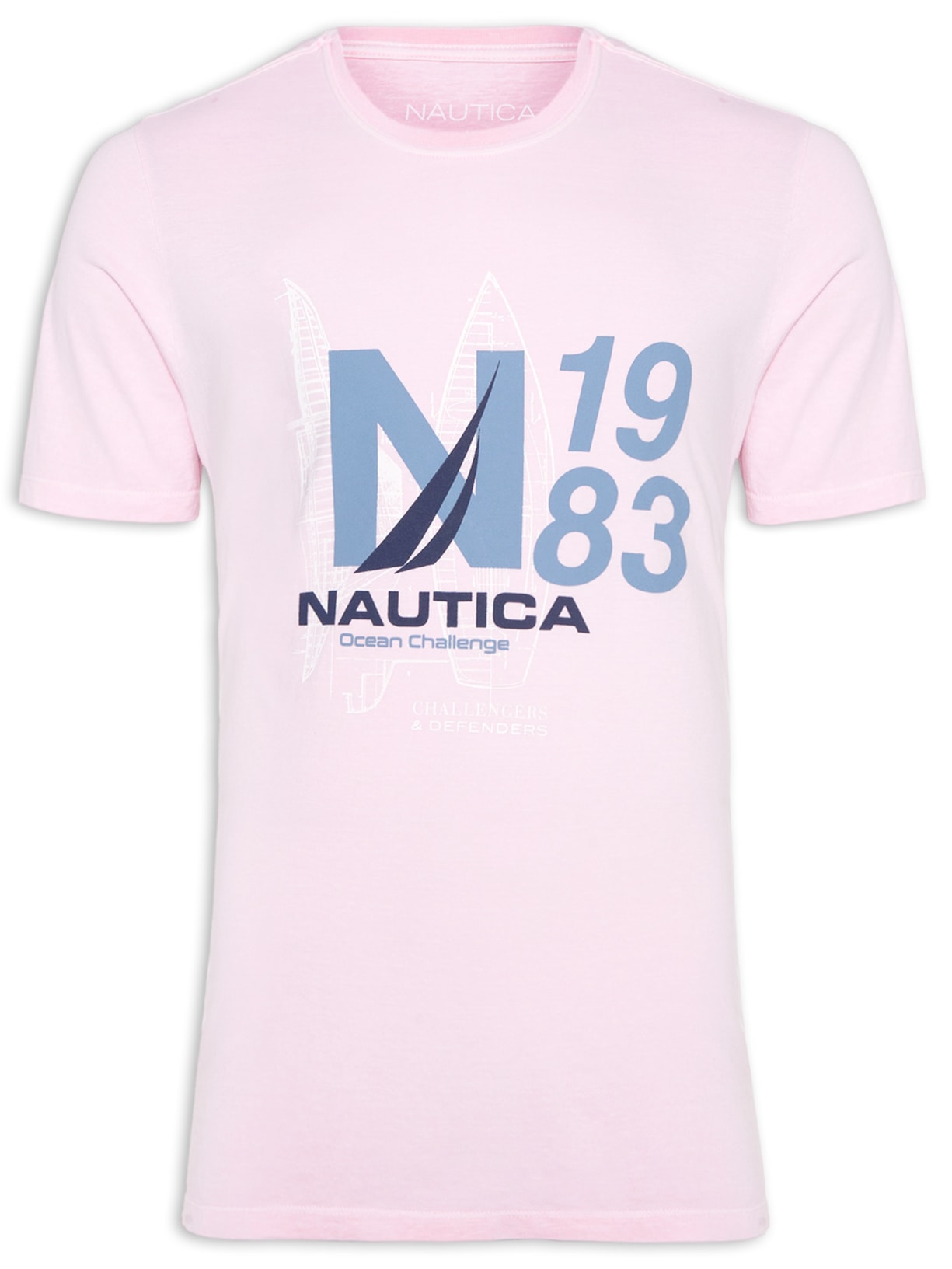 Camiseta Masculina Manga Curta 1983 Rosa Nautica
