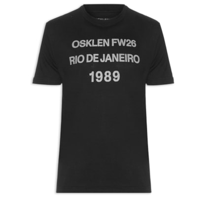Camiseta Masculina Manga Curta 1989 FW26 Rj - Preto