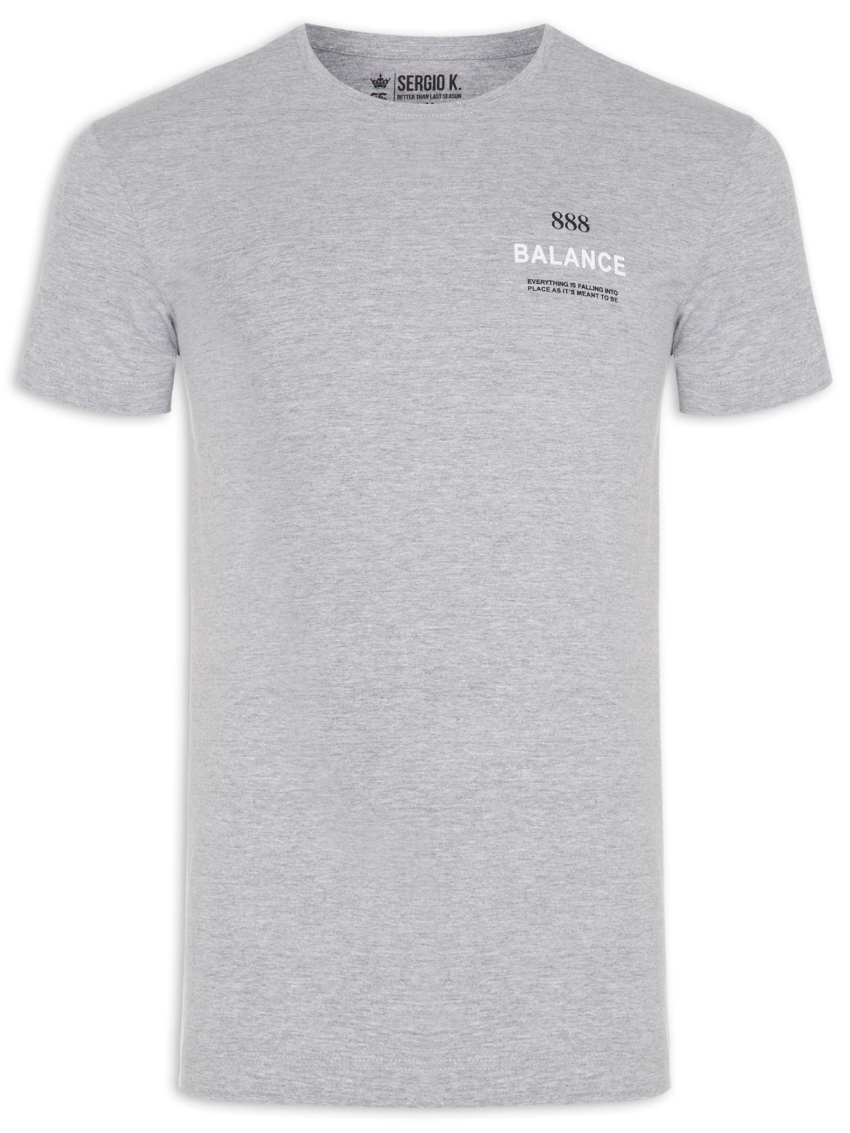 Camiseta Masculina Manga Curta 888 Balance - Cinza
