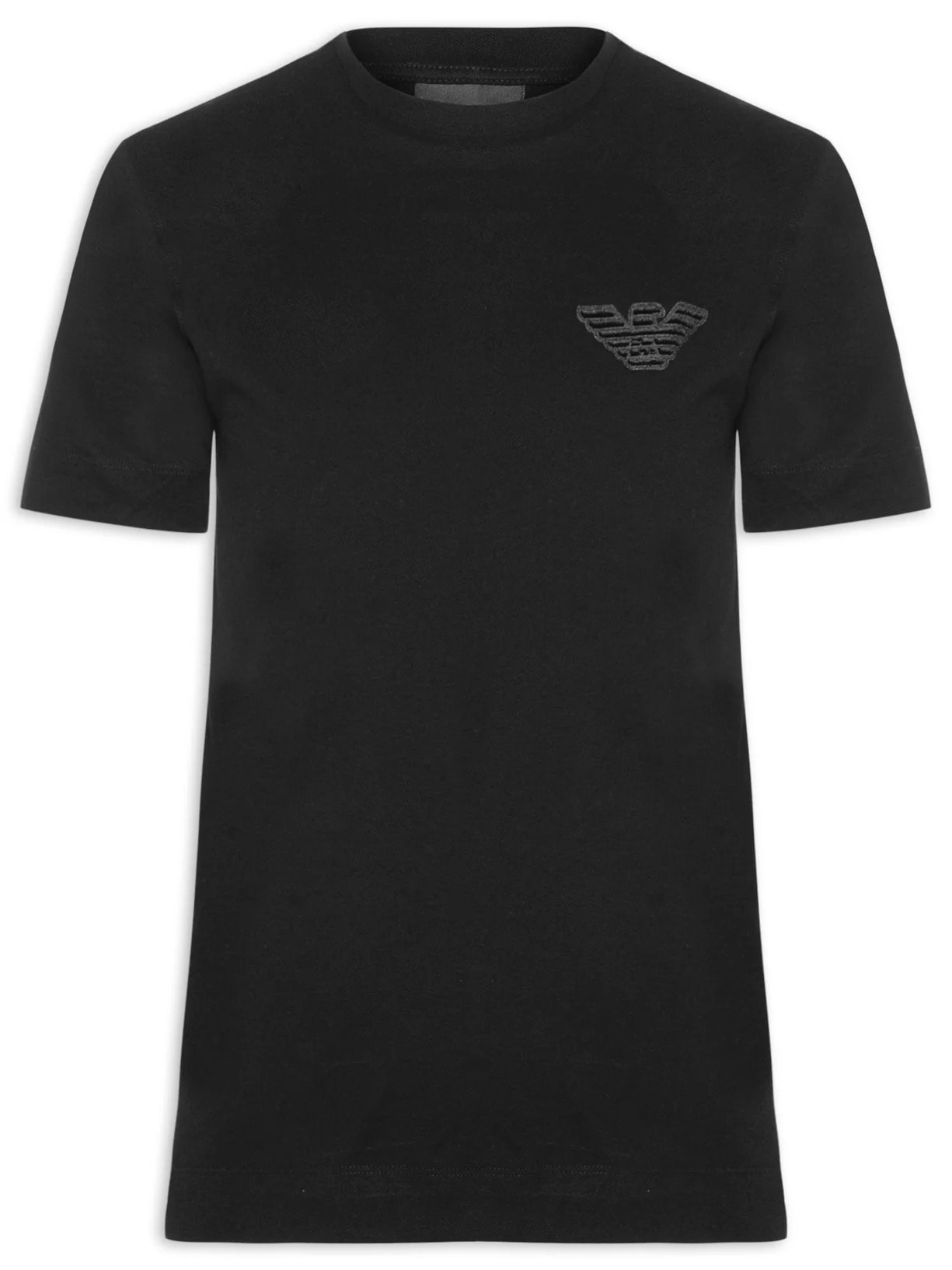Camiseta Masculina Manga Curta Aguia EA Bordado - Preto