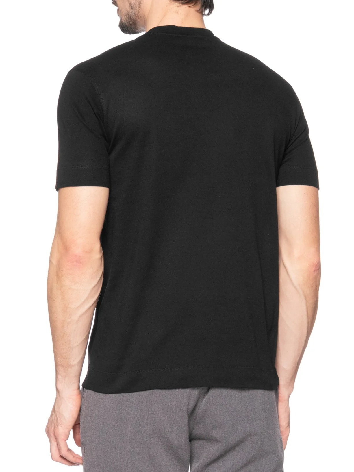 Camiseta Masculina Manga Curta Aguia EA Bordado Preto Emporio Armani