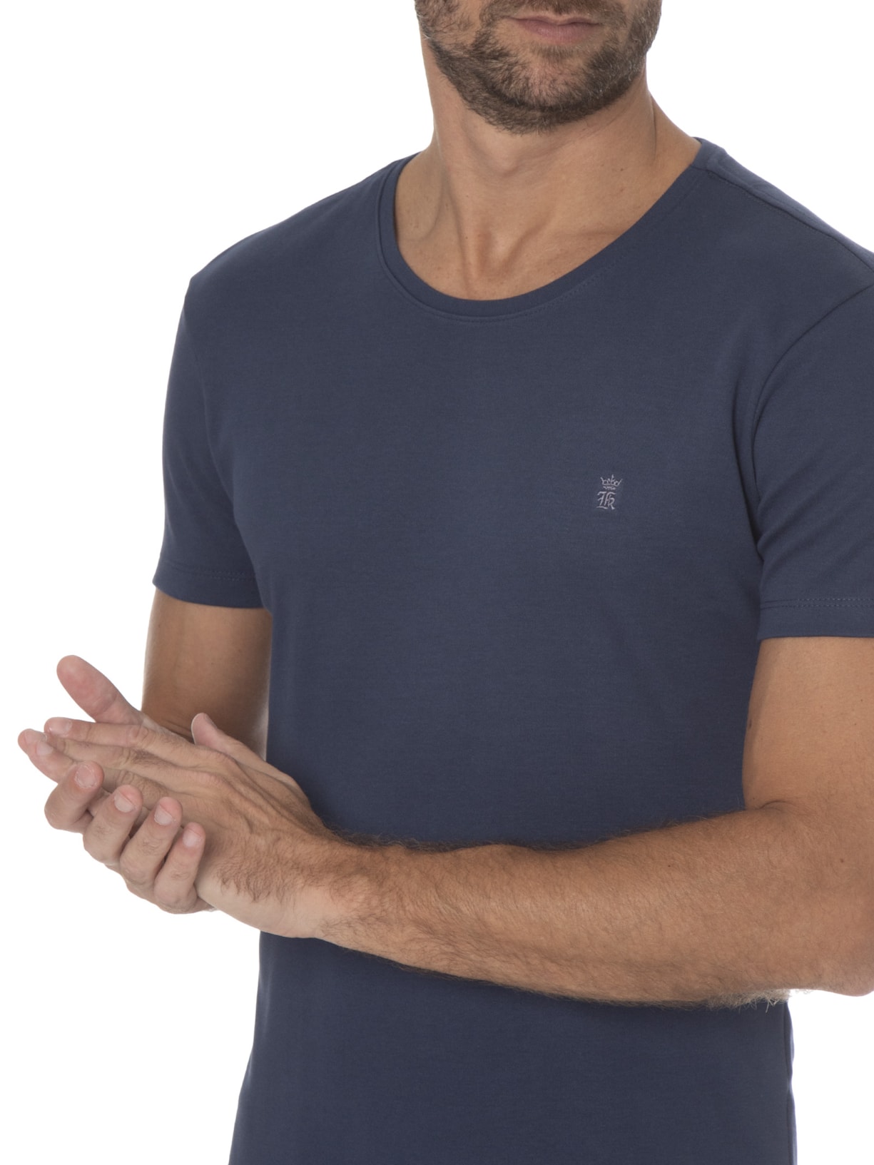 Camiseta Masculina Manga Curta Algodão Egípcio Azul Sergio K