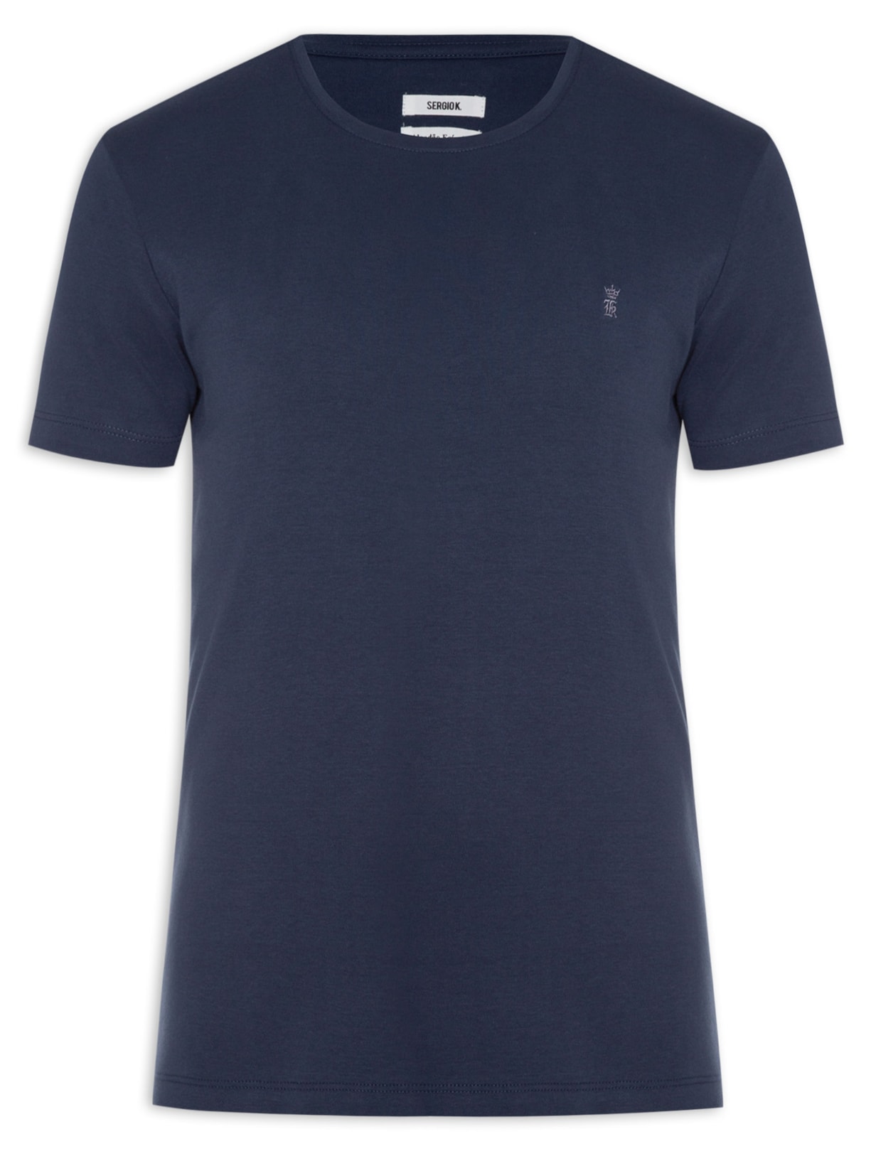 Camiseta Masculina Manga Curta Algodão Egípcio Azul Sergio K