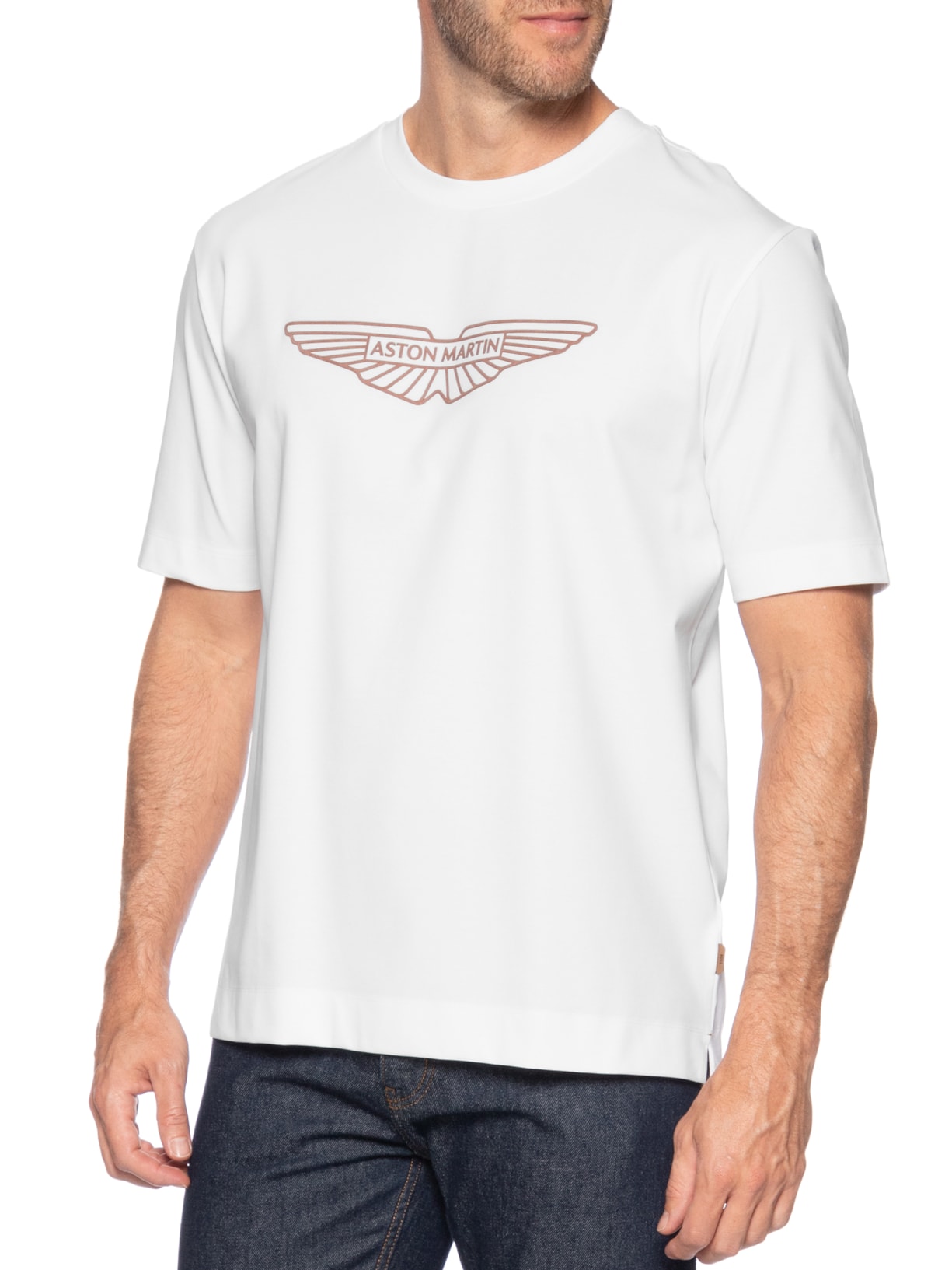 Camiseta Masculina Manga Curta Aston Martin Branco Boss