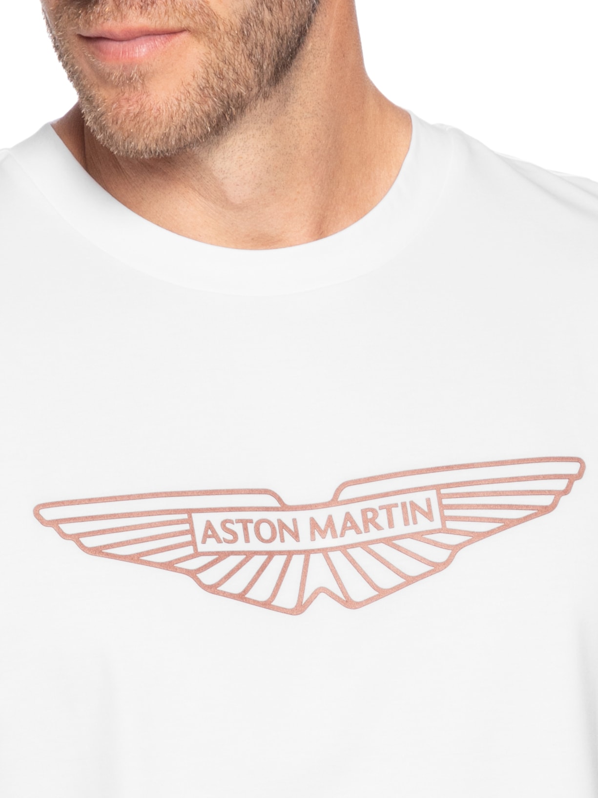 Camiseta Masculina Manga Curta Aston Martin Branco Boss