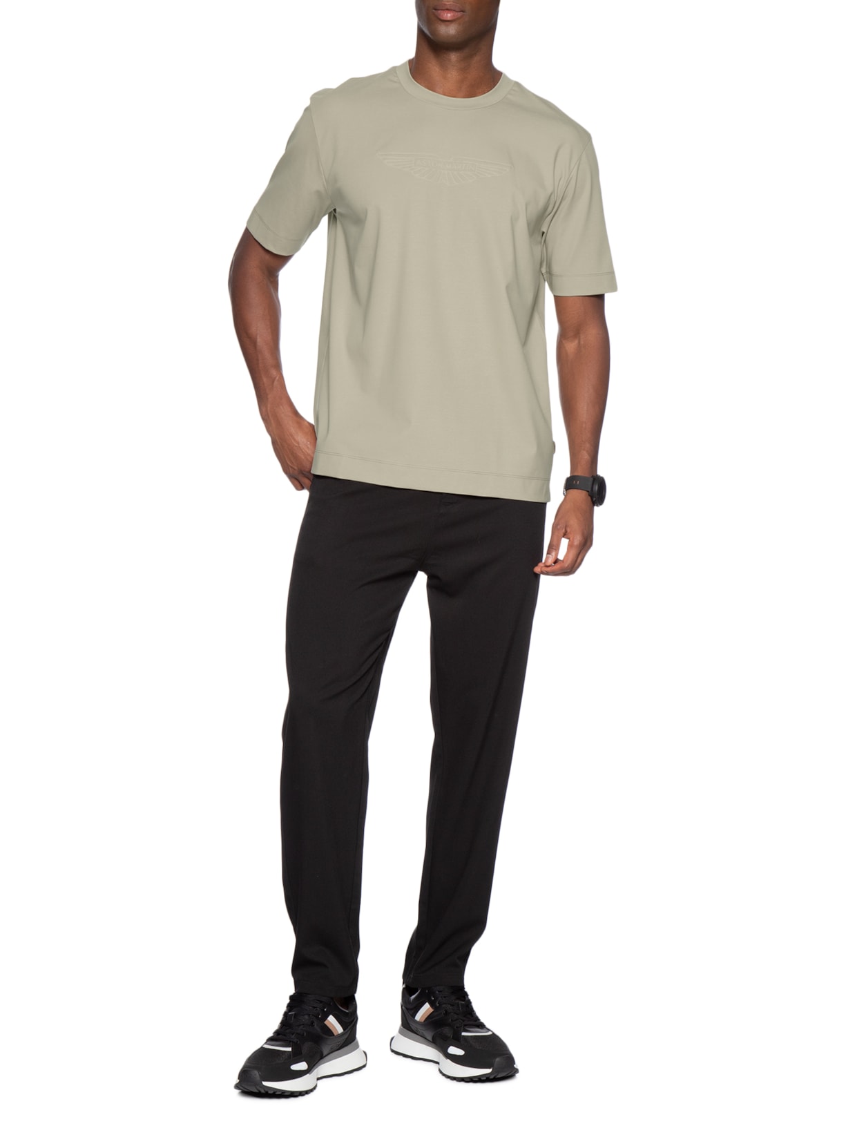 Camiseta Masculina Manga Curta Aston Martin L-Max Marrom Boss