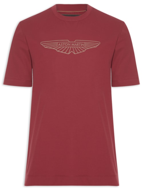 Camiseta Masculina Manga Curta Aston Martin - Vermelho