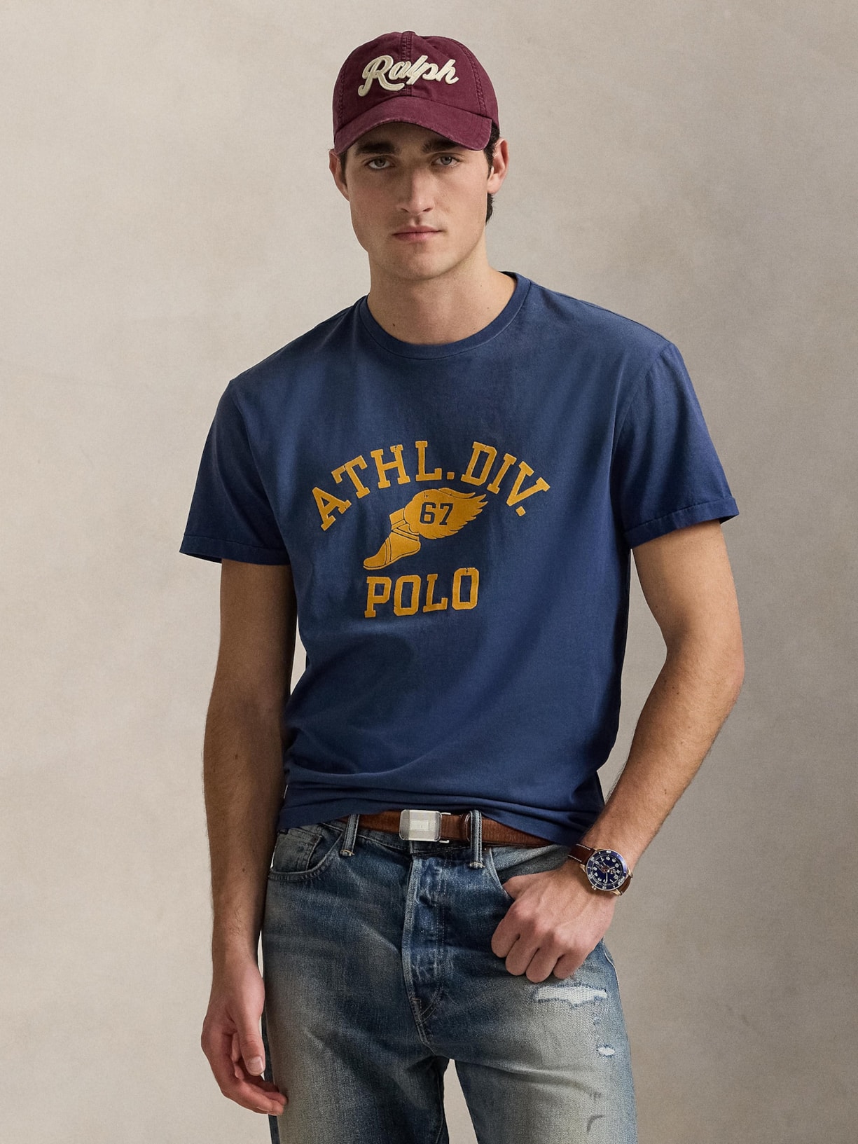 Camiseta Masculina Manga Curta Athl Div Azul Polo Ralph Lauren