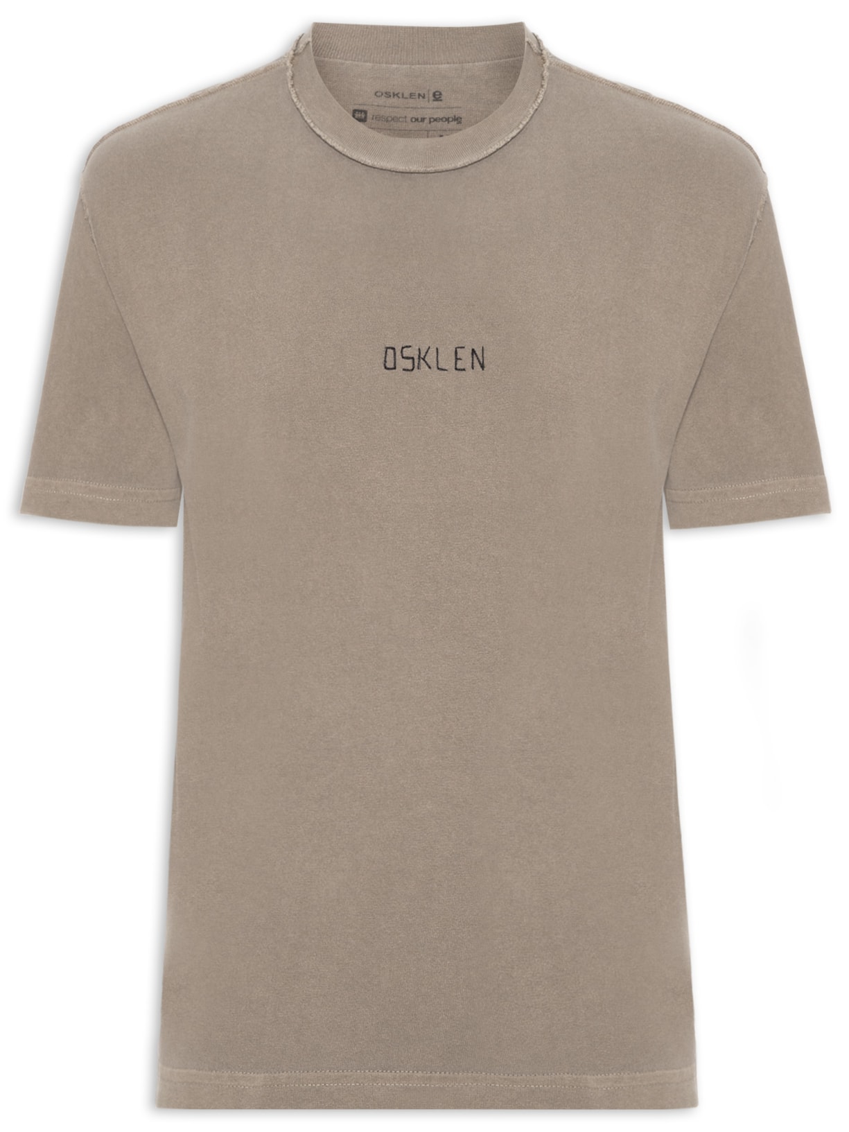 Camiseta Masculina Manga Curta Avesso Bordado - Marrom