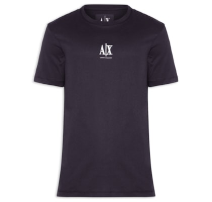 Camiseta Masculina Manga Curta AX Bordado - Azul