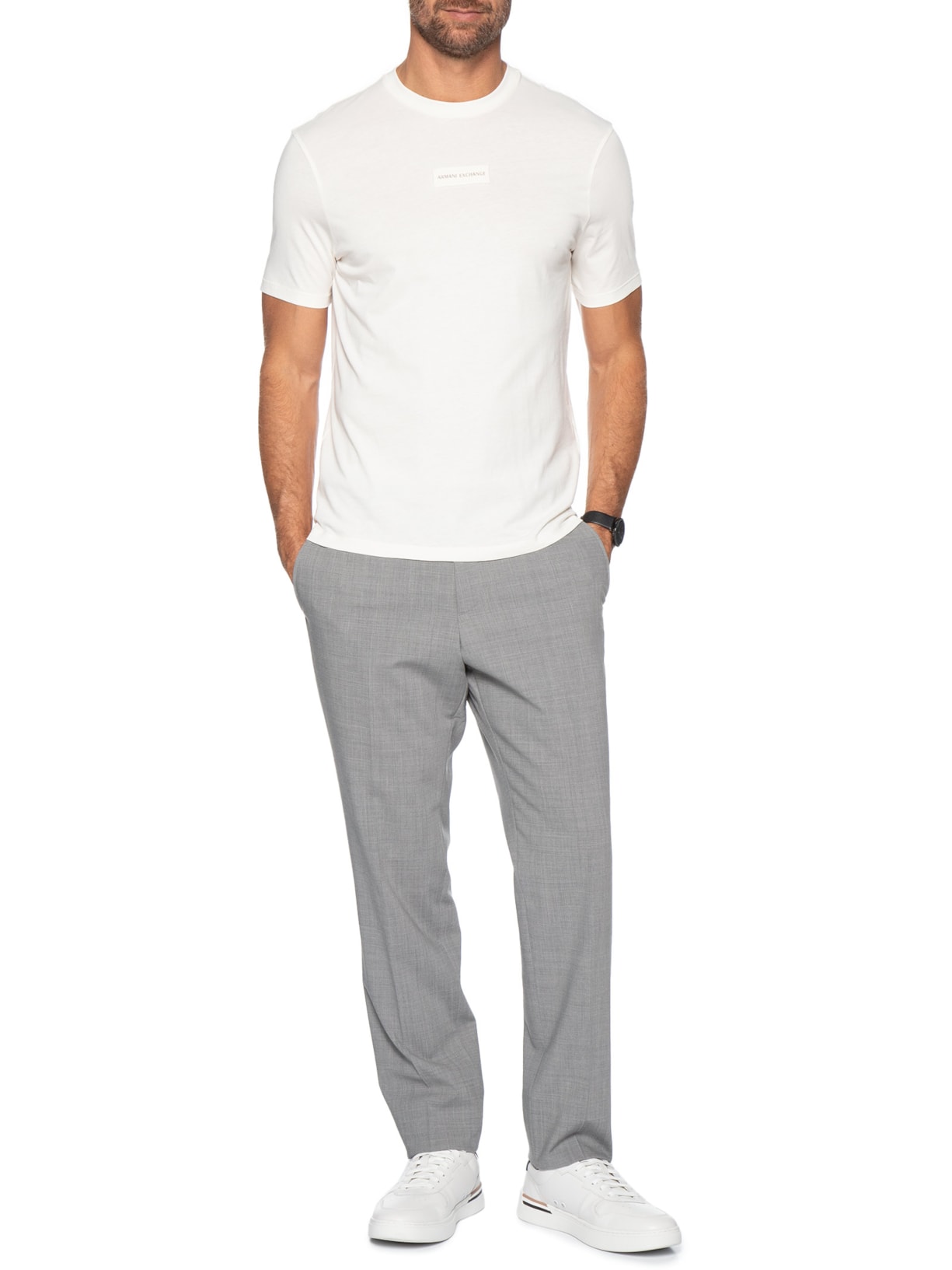 Camiseta Masculina Manga Curta AX Branco Armani Exchange