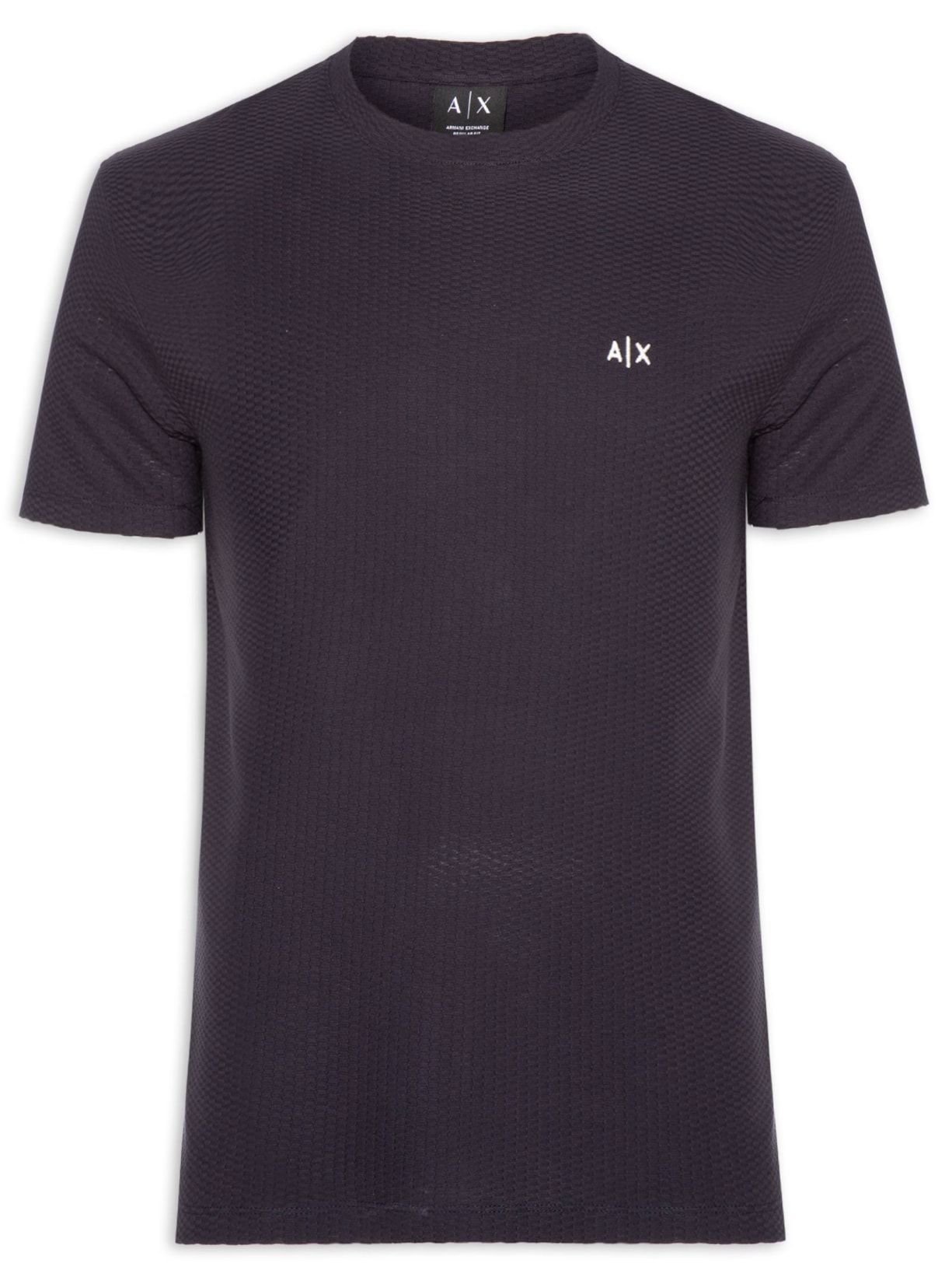 Camiseta Masculina Manga Curta AX Jacquard Azul Armani Exchange