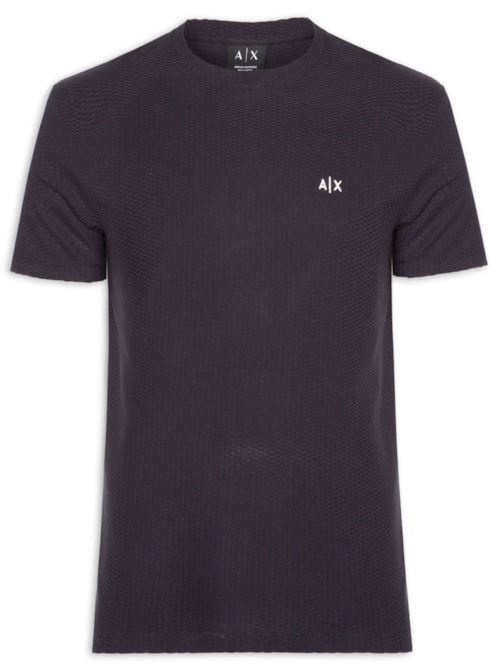 Camiseta Masculina Manga Curta AX Jacquard - Azul