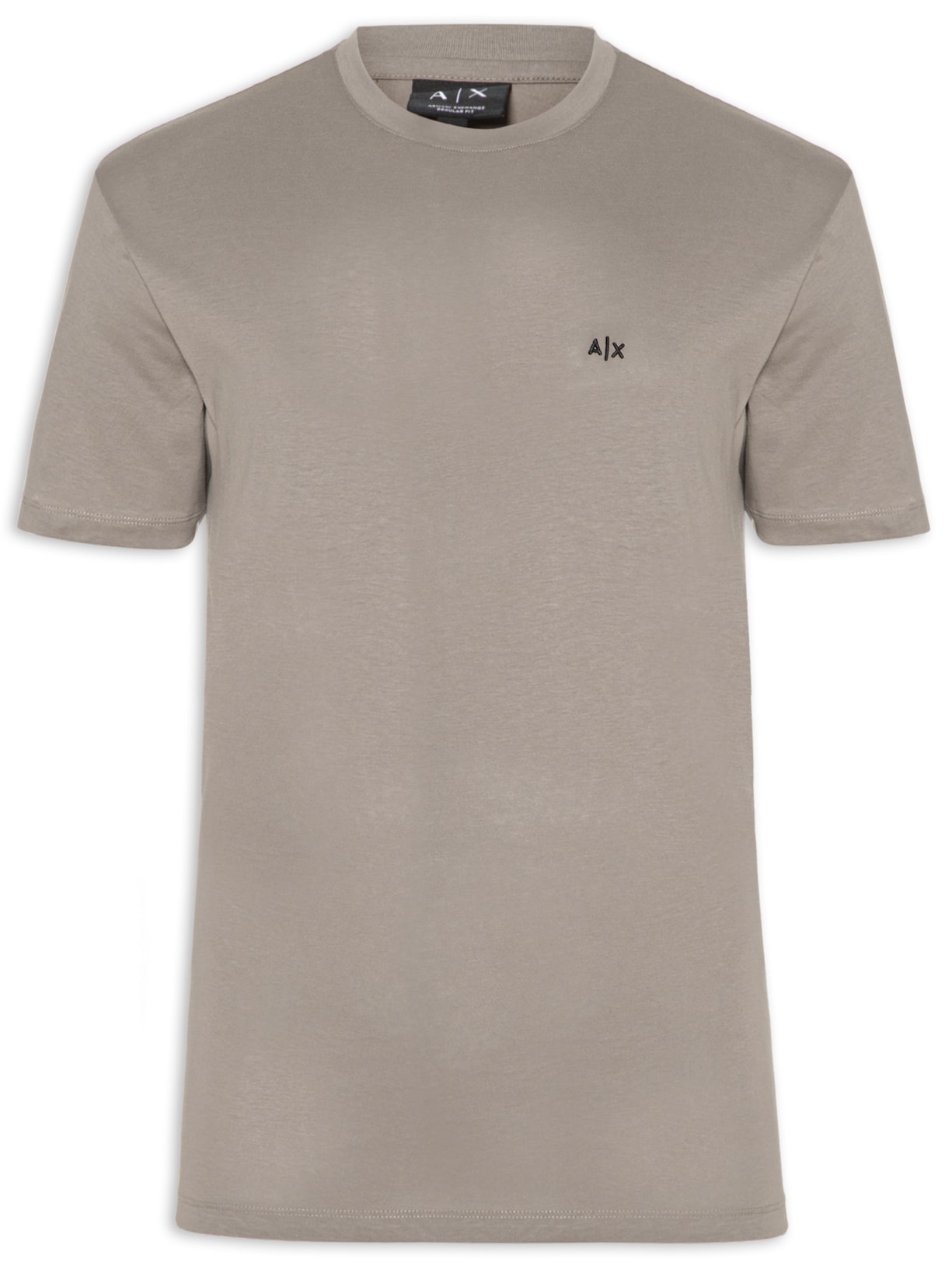Camiseta Masculina Manga Curta AX Mini Bordado - Bege