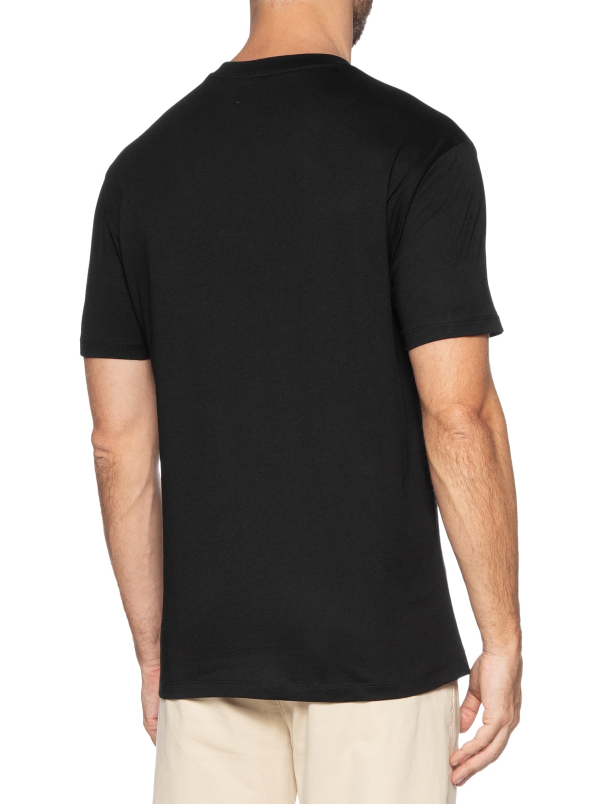 Camiseta Masculina Manga Curta AX Mini Bordado Preto Armani Exchange