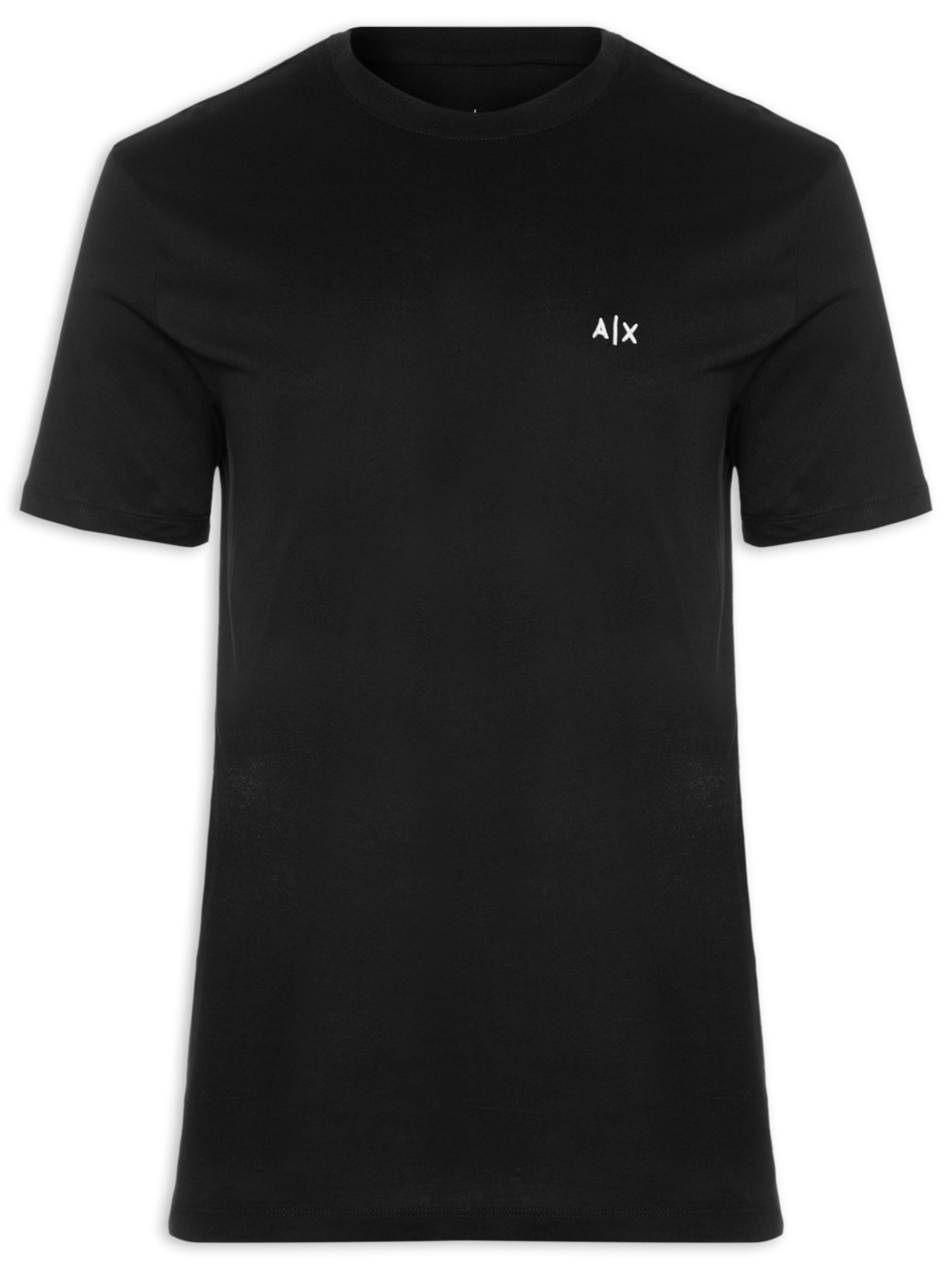 Camiseta Masculina Manga Curta AX Mini Bordado Preto Armani Exchange