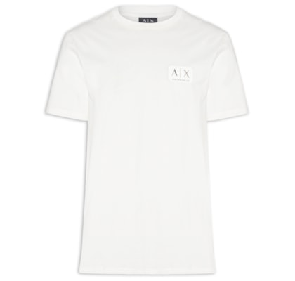 Camiseta Masculina Manga Curta AX Patch - Branco