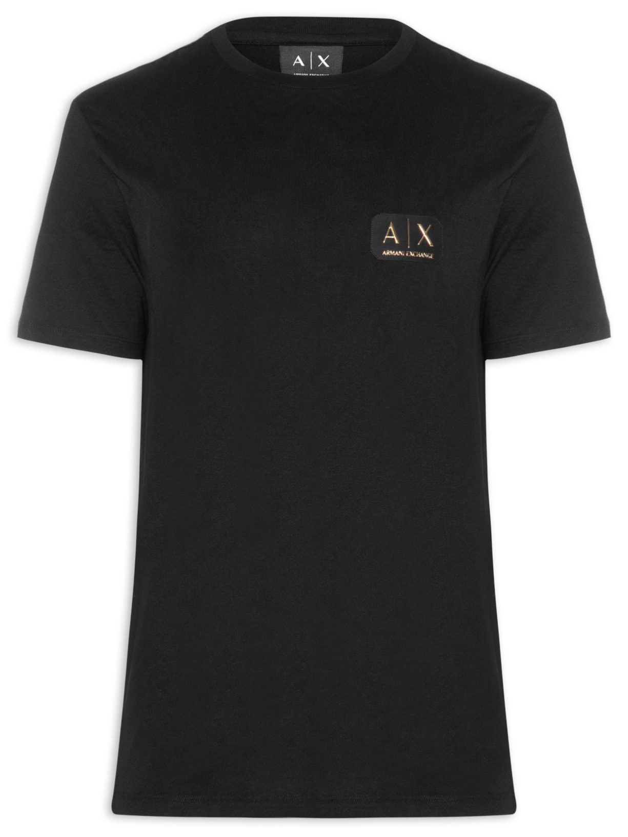 Camiseta Masculina Manga Curta AX Patch Preto Armani Exchange