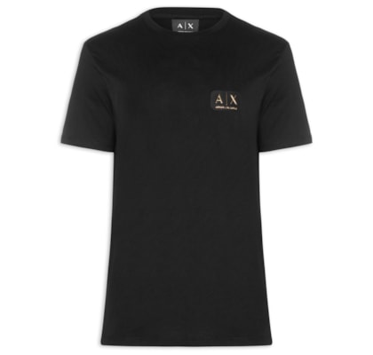 Camiseta Masculina Manga Curta AX Patch - Preto