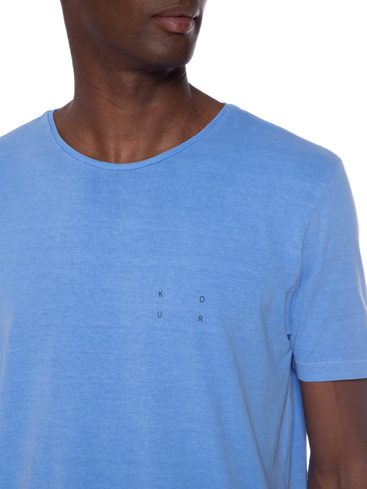 Camiseta Masculina Manga Curta Azul Kour